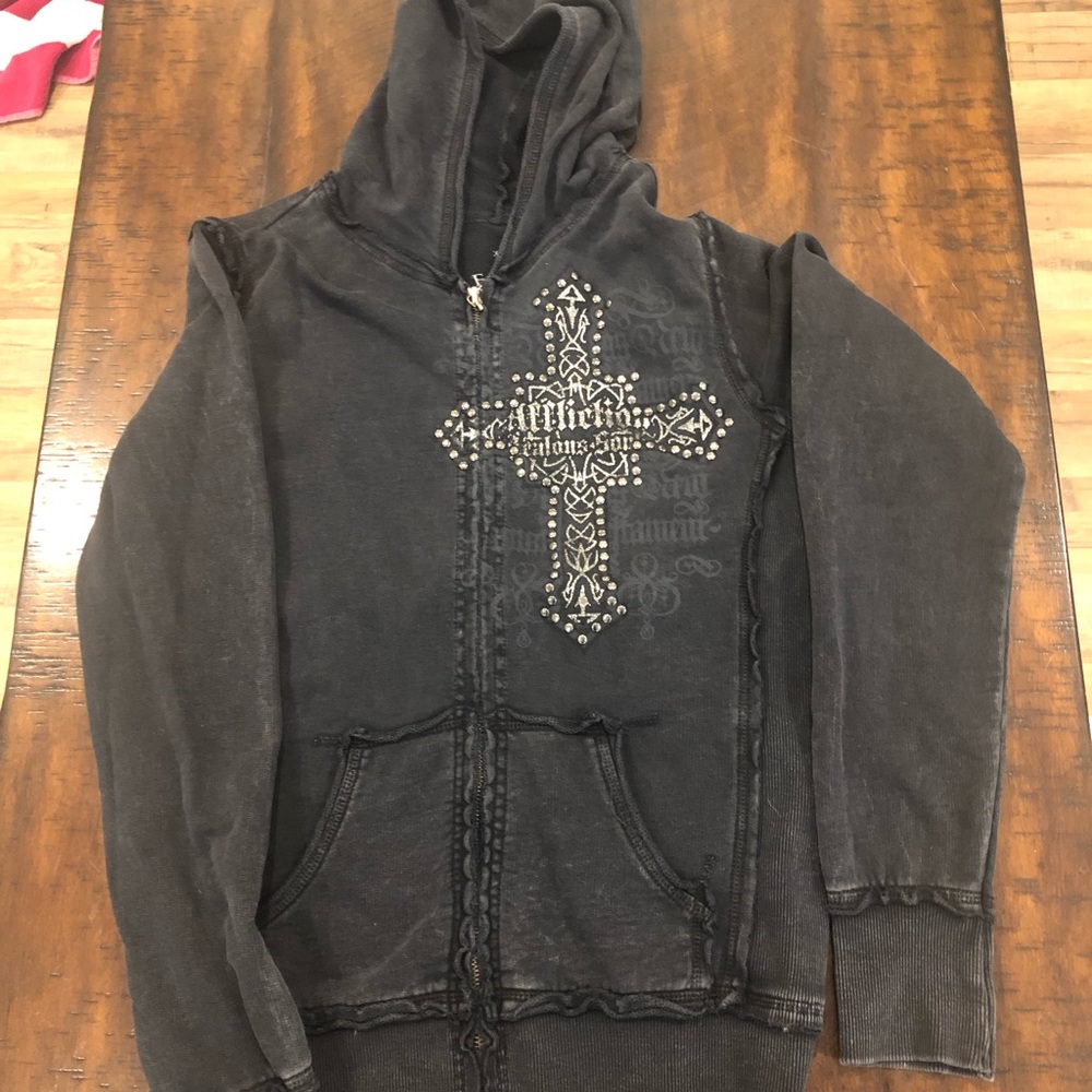 Vintage Distressed Affliction Hoodie Sweatshirt